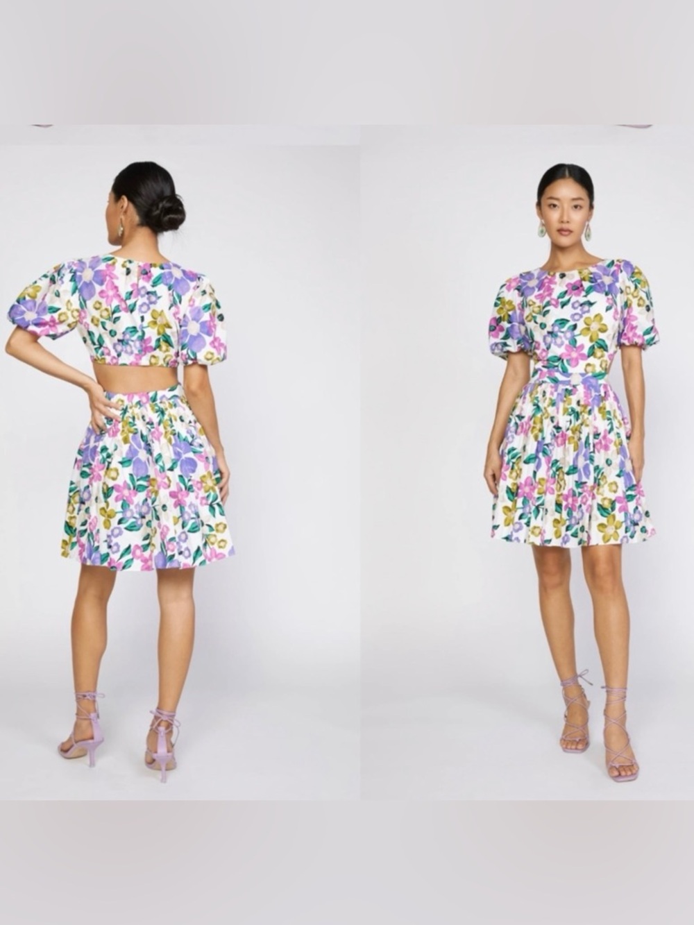 Current Air Floral Cut Out Dress Size L  NWT